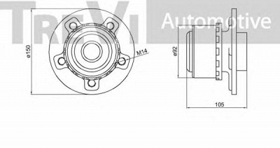 TREVI AUTOMOTIVE wb1026 -  Комплект подшипника ступицы колеса